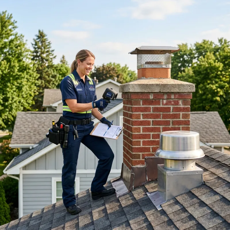 Technician inspecting a Hallam roof cavity and ductwork for a dead bird